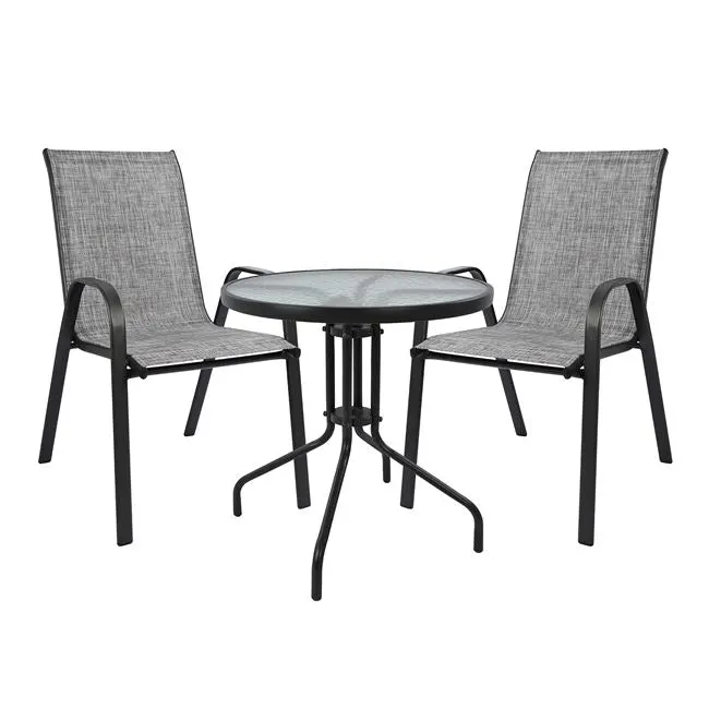 Set masa si scaune ROYAL Φ60x72 cm - Gri inchis