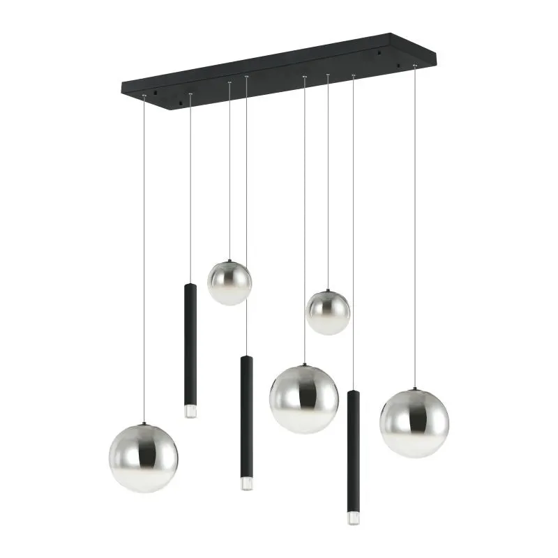 Lampa suspendata RONVALE LINIAR - Fumuriu sticlă