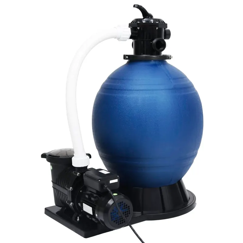 filtru cu nisip supapa cu 7 cai pompa de 1000 w albastru/negru