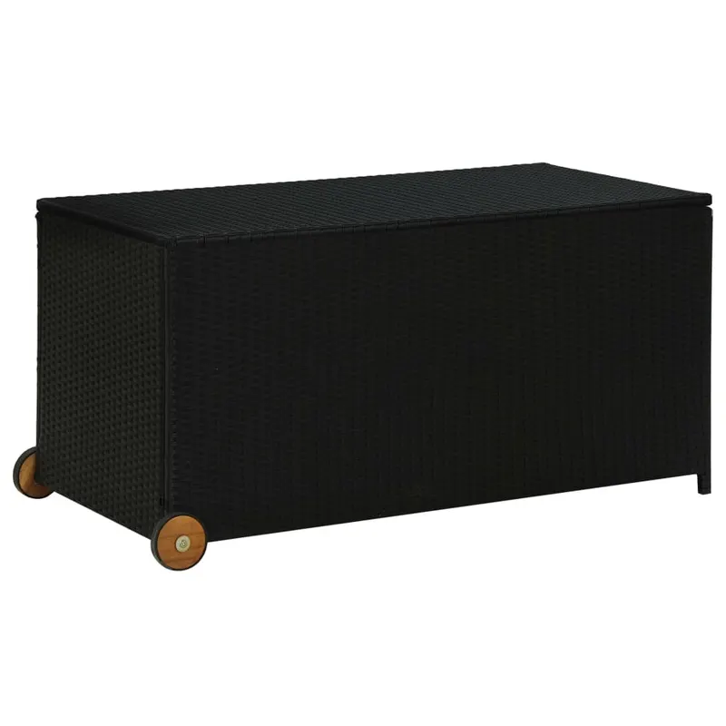 lada de depozitare de gradina, negru, 120x65x61 cm, poliratan