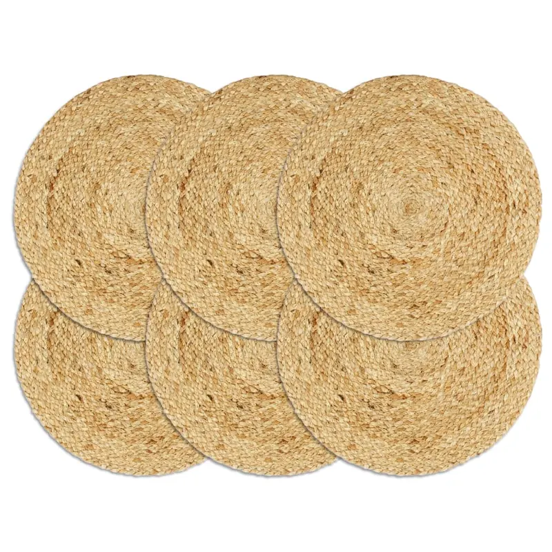 naproane, 6 buc., natural, 38 cm, iuta, rotund