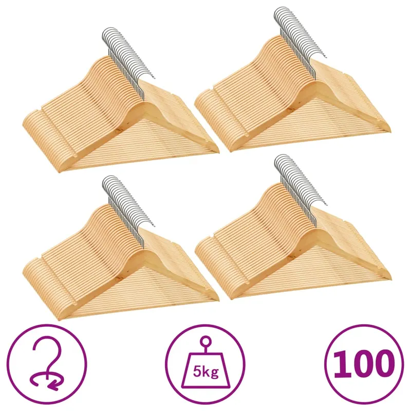 set de umerase anti-alunecare, 100 buc., lemn esenta tare