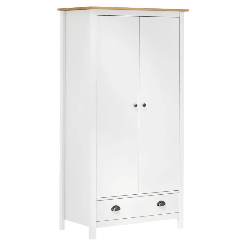 sifonier cu 2 usi hill, alb, 89x50x170 cm, lemn masiv de pin