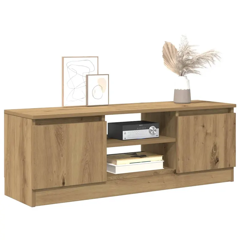 dulap tv, stejar artizanal, 102x30x36 cm, lemn prelucrat