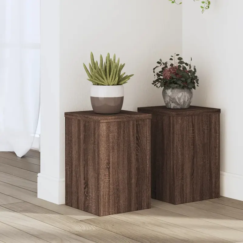suporturi de plante 2 buc. stejar maro 20x20x30cm lemn compozit
