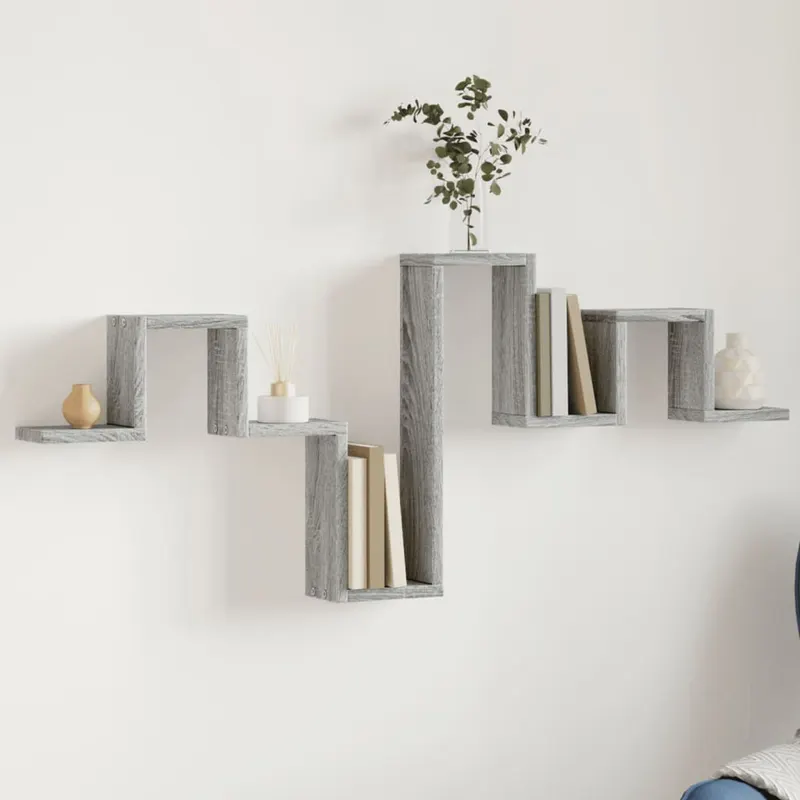 raft de perete, gri sonoma, 104,5x10x43 cm, lemn prelucrat