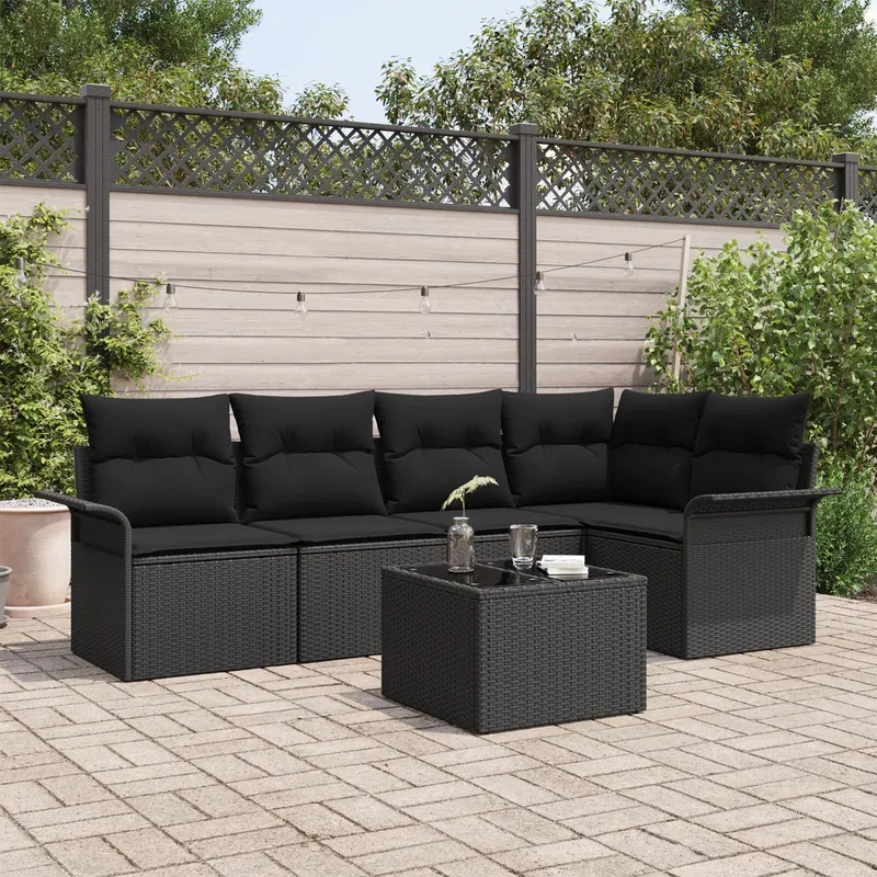 set de canapele pentru gradina cu perne bej ratan polimer