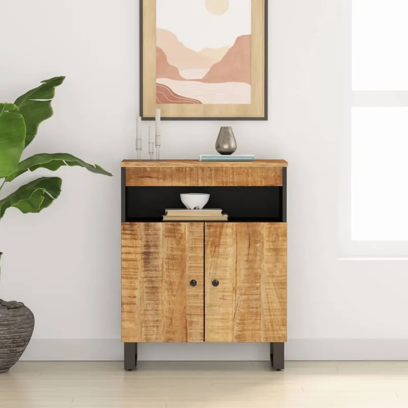 servanta cu 2 usi, 60x33x75 cm, lemn masiv de mango