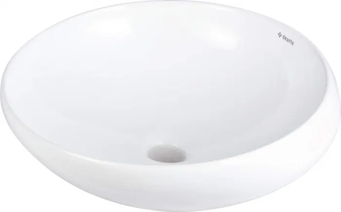 Lavoar ceramic, montare blat, asimetric, 41x41 cm, alb, Deante Alpinia