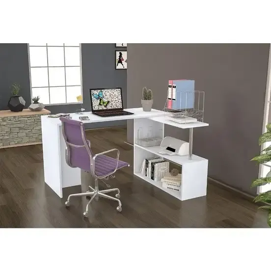 Birou din pal, Oscar , alb, 130 x 45 x 72 cm, 80 x 20 x 72 cm