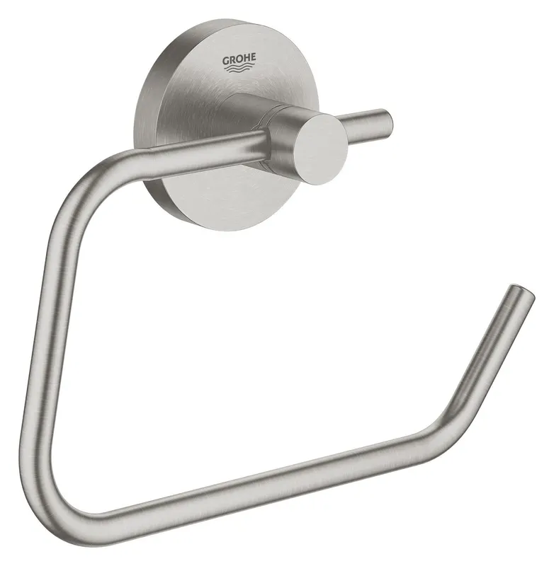 Suport hartie igienica Grohe 40689DC1, 119 mm, 1 role hartie, 2 orificii instalare, pe perete, Otel Satinat