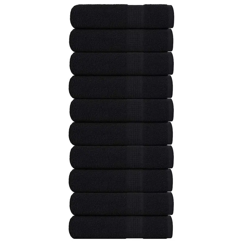 Prosoape de baie, frogn, 10 buc., negru, 100x150 cm, 360 g/m2