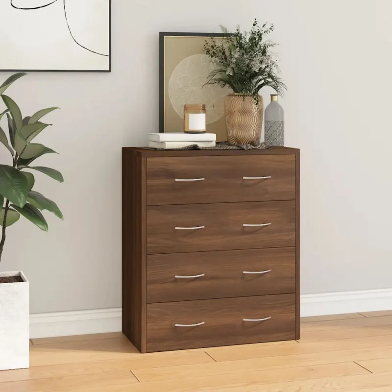 servanta cu 4 sertare, stejar maro, 60x30,5x71 cm