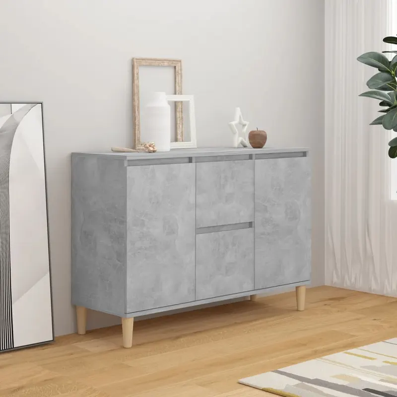 servanta, gri beton, 101x35x70 cm, lemn prelucrat