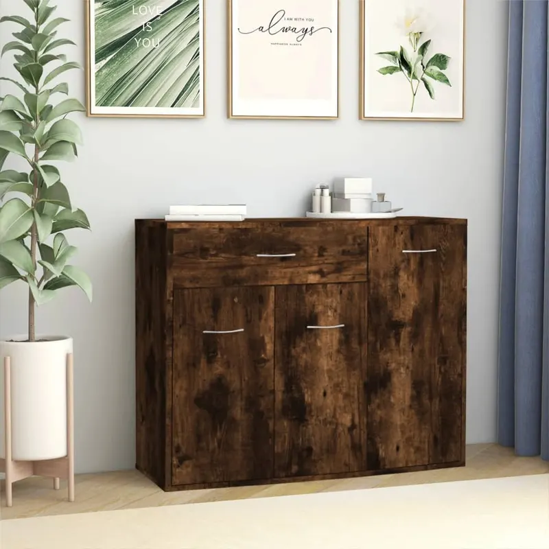servanta, stejar fumuriu, 88x30x70 cm, lemn prelucrat