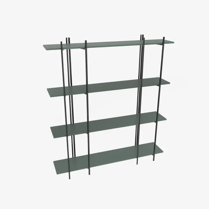Raft MOSS, verde + negru, 160x29,6x180 cm
