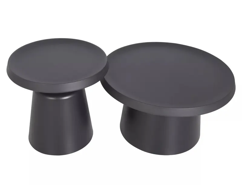 Set 2 masute de cafea PARELA Ø50/70 x 48/39 CM - Negru