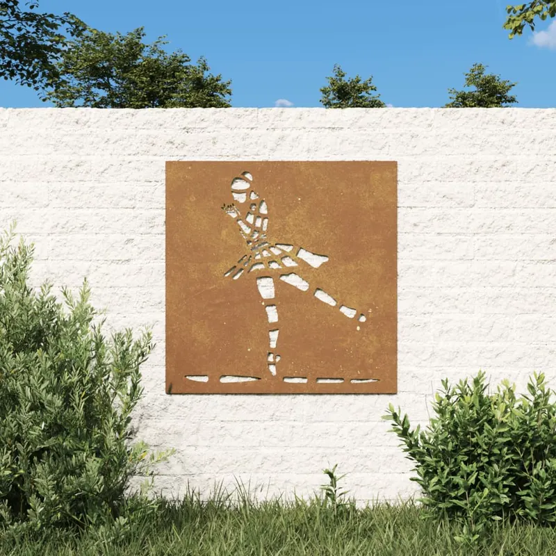 decor perete de gradina 55x55 cm design balerina otel corten