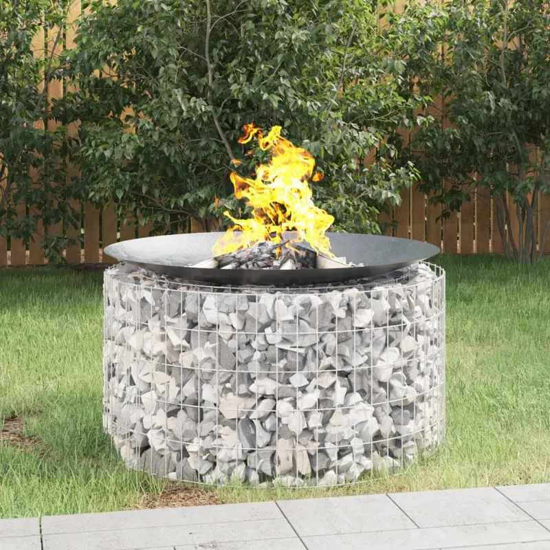 vatra de foc din gabion Ø 100 cm, fier galvanizat