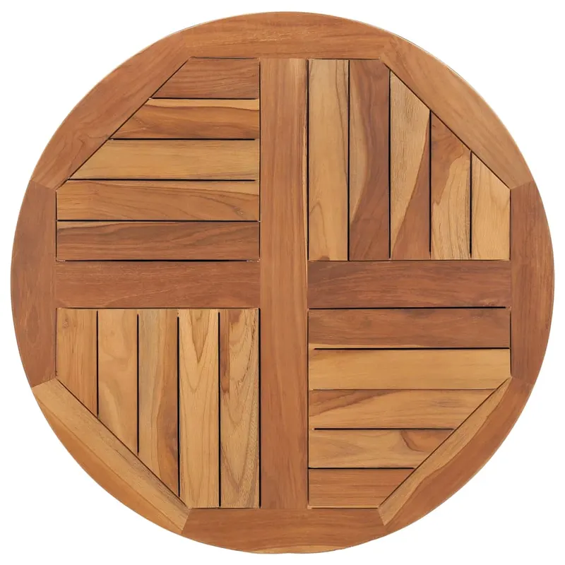 blat de masa rotund, 70 cm, lemn masiv de tec, 2,5 cm