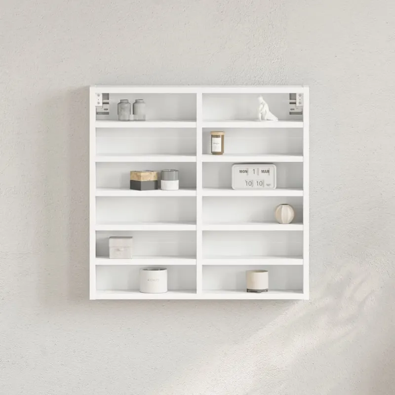 dulap cu vitrina, alb, 60x8,5x58 cm, lemn prelucrat