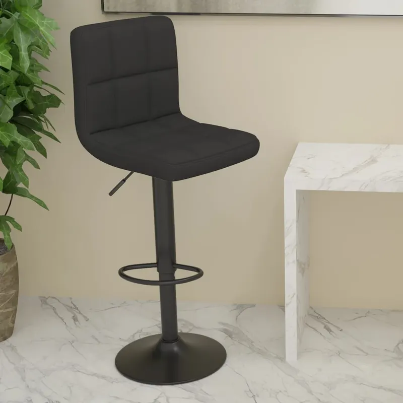 scaun de bar, negru, material textil