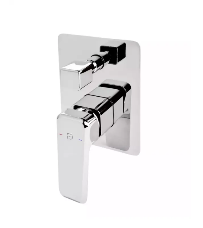 Unitate comanda FDesign Brina FD1-BRN-7P-11, 1 2 , incastra, 2 iesiri, diverter, include mixer incastrat, crom