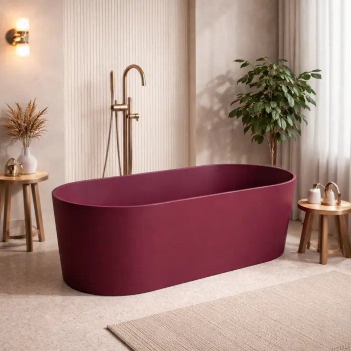 Cada freestanding compozit, burgundy mat, 180x76 cm, Terra