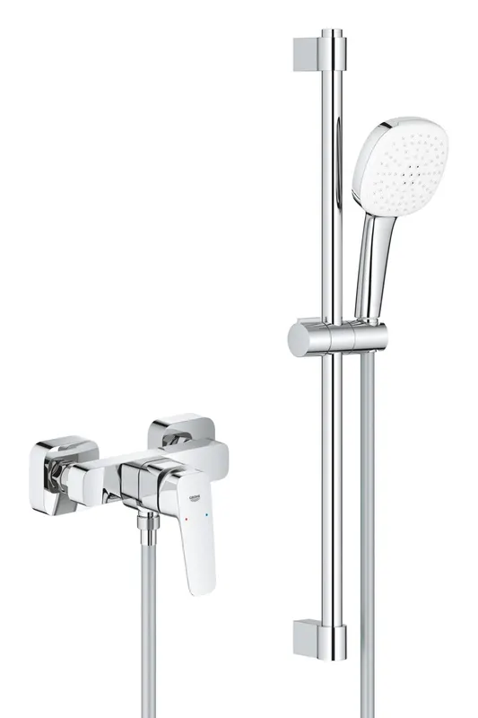 Baterie dus Grohe 1018250000, 0.8 bar, 145 mm, 214 mm, 110 mm, 1.75 m, 600 mm, 2 orificii instalare, Crom