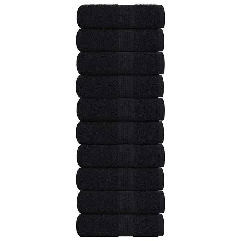 Prosoape de baie, frogn, 10 buc., negru, 30x30 cm, 360 g/m2