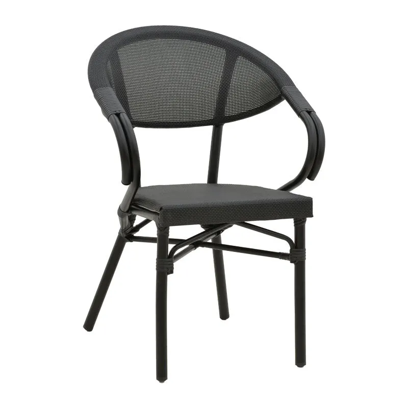 Scaun de gradina Isaia Gri - Negru 57x57x83 cm - Negru