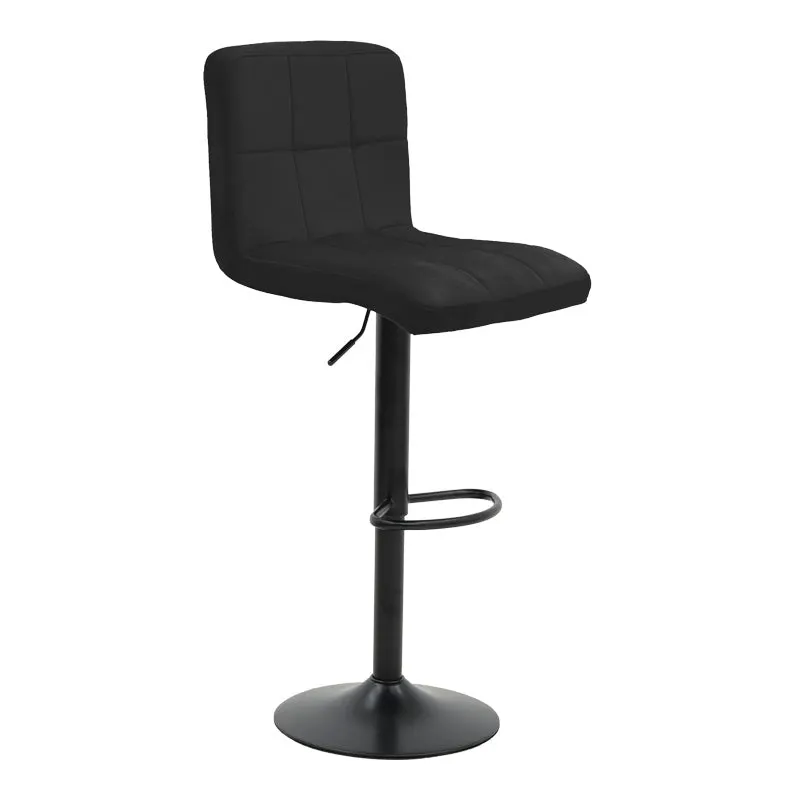 Scaun de bar ajustabil pe înaltime Remina, Catifea Neagra, Baza, Mata, Bej - Negru, 44x44x112 cm - Negru