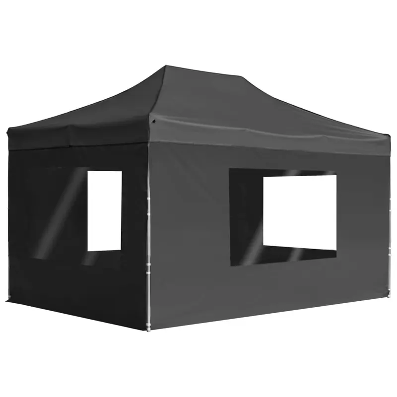 cort de petrecere pliabil cu pereti antracit, 4,5x3 m, aluminiu
