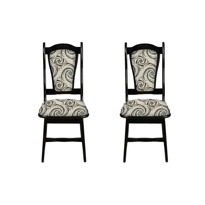 Set 2 scaune IZA, cadru wenge + stofa print 04, 45x45x95 cm