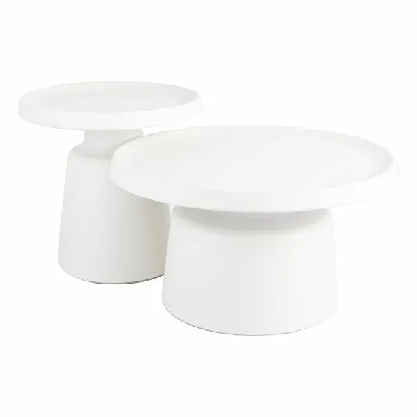 Set 2 masute de cafea PARELA Ø50/70 x 48/39 CM - Gri deschis