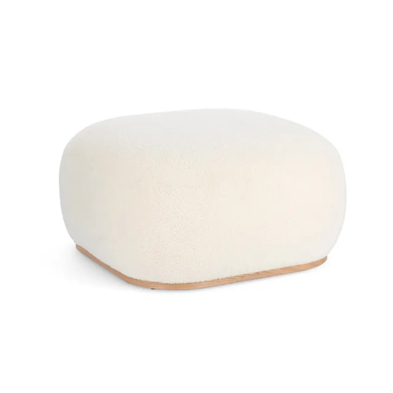 Taburet puf MIRIANA WHITE SQUARE Ø68 CM - Alb