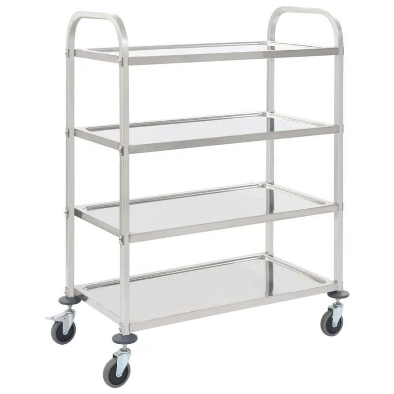 carucior de bucatarie 4 niveluri 107x55x125 cm otel inoxidabil