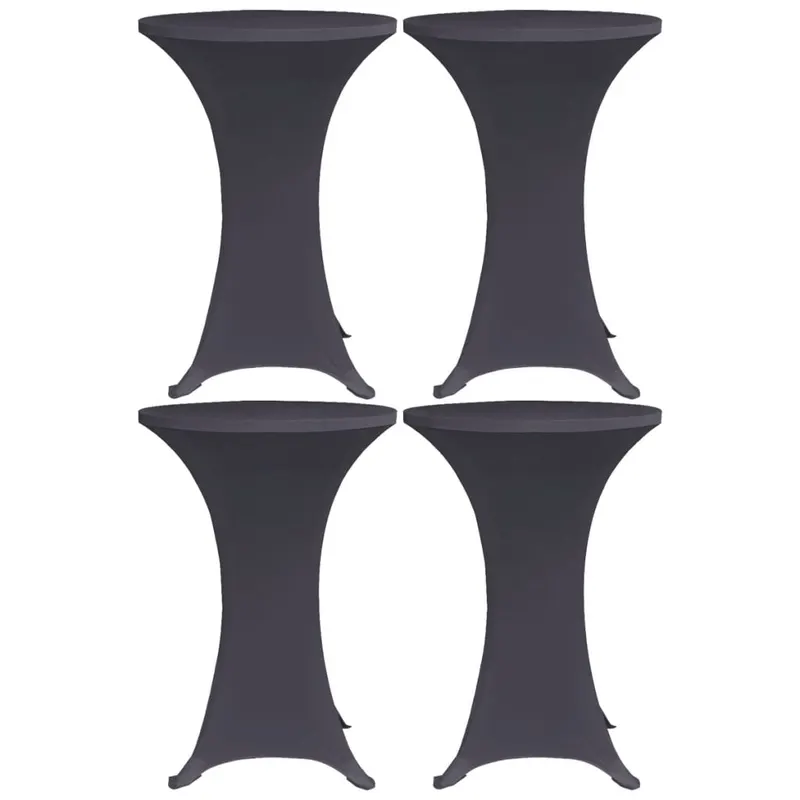husa elastica pentru masa, 4 buc., antracit, 80 cm