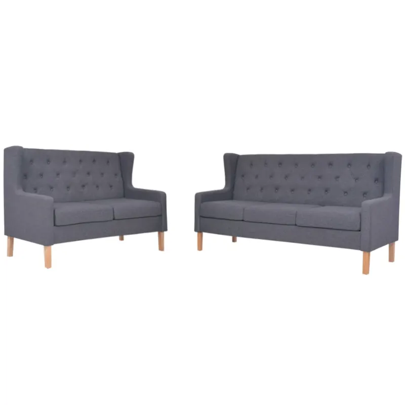 set de canapele, 2 piese, material textil, gri