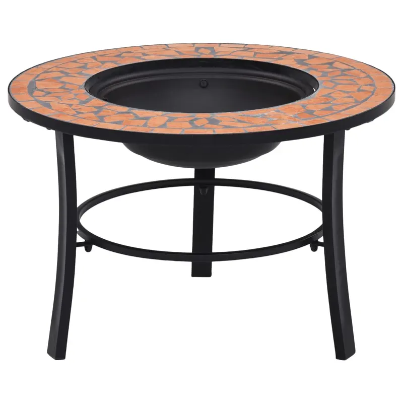vatra de foc cu mozaic, caramiziu, 68 cm, ceramica
