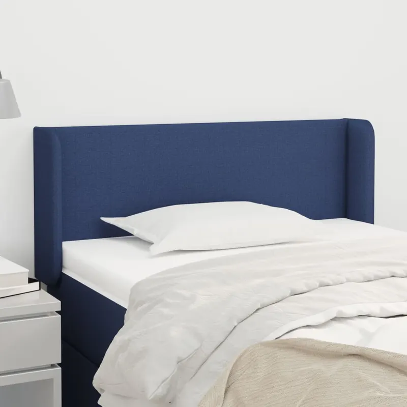 tablie de pat cu aripioare albastru 83x16x78/88 cm textil
