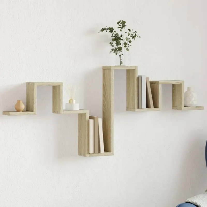 raft de perete, stejar sonoma, 104,5x10x43 cm, lemn prelucrat