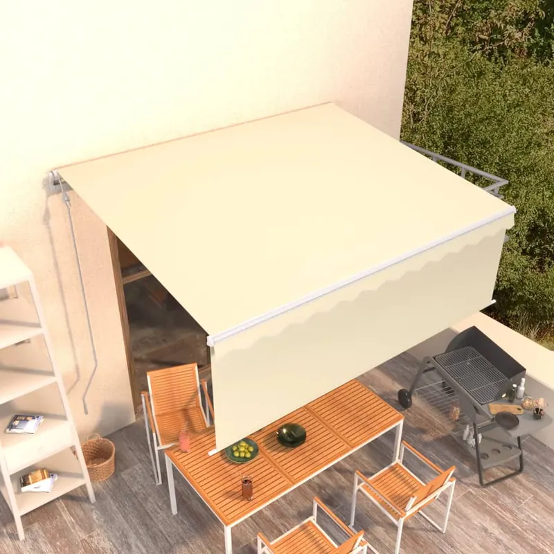 copertina retractabila automat cu stor, crem, 4x3 m