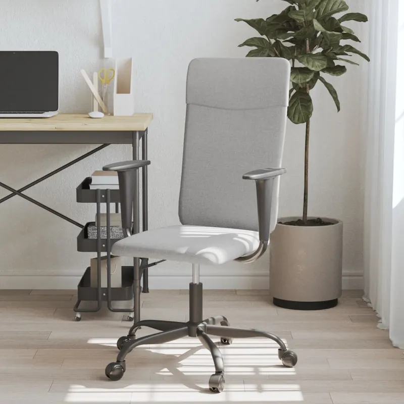scaun de birou reglabil in inaltime, gri deschis, textil
