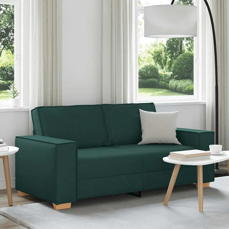canapea cu 2 locuri, verde inchis, 140 cm, material textil