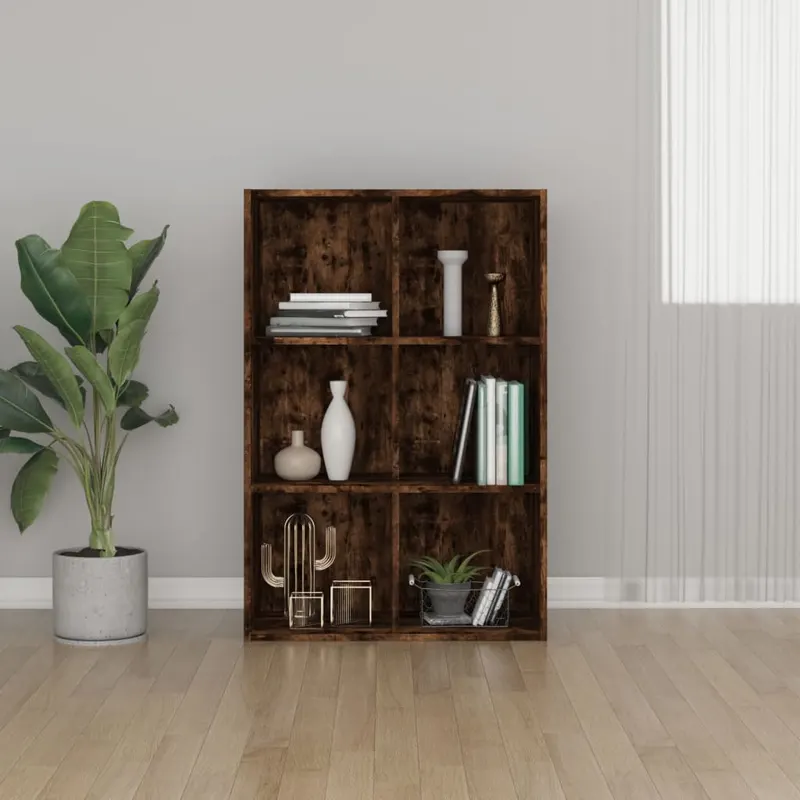 biblioteca/dulap, stejar fumuriu, 66x30x98 cm, lemn prelucrat