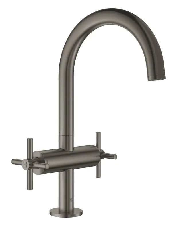 Baterie lavoar Grohe 21019AL3, Atrio, 3 8 , L, 303 mm, ventil, lucios, grafit