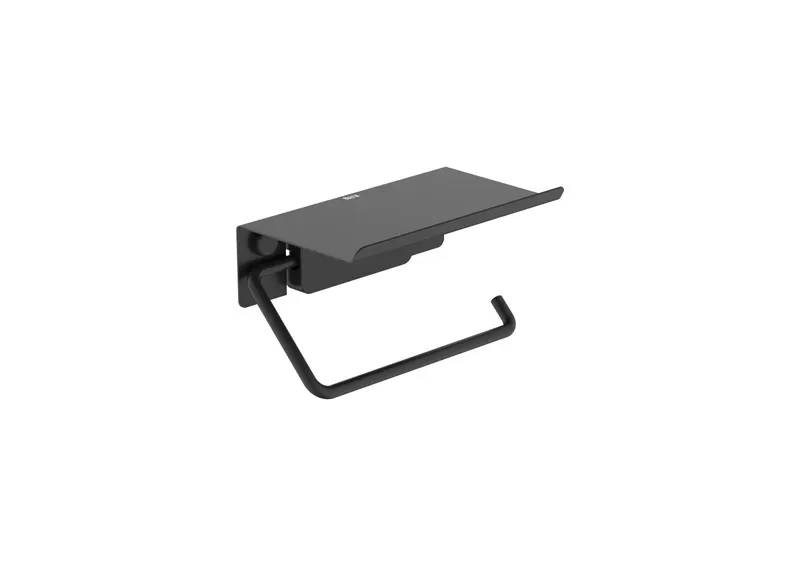 Suport hartie igienica Roca A817731NB0, 130 mm, 81 mm, 1 role hartie, 2 orificii instalare, pivotanta, Negru