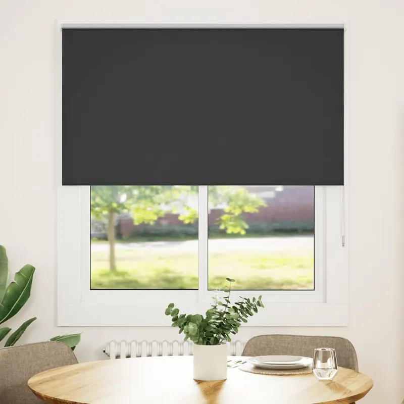 jaluza cu role opace negru 140x150 cm latime material 136,6 cm
