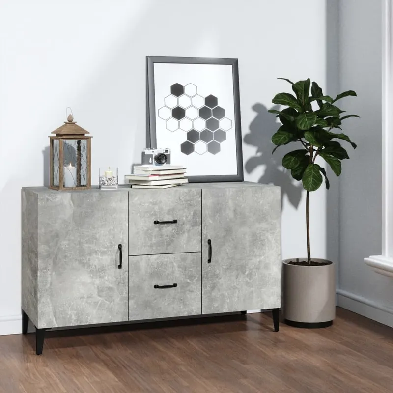 servanta, gri beton, 100x36x60 cm, lemn compozit
